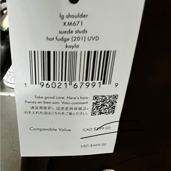 Kate Spade Dark Brown Suede Studded Shoulder Bag - Picture 3 of 3